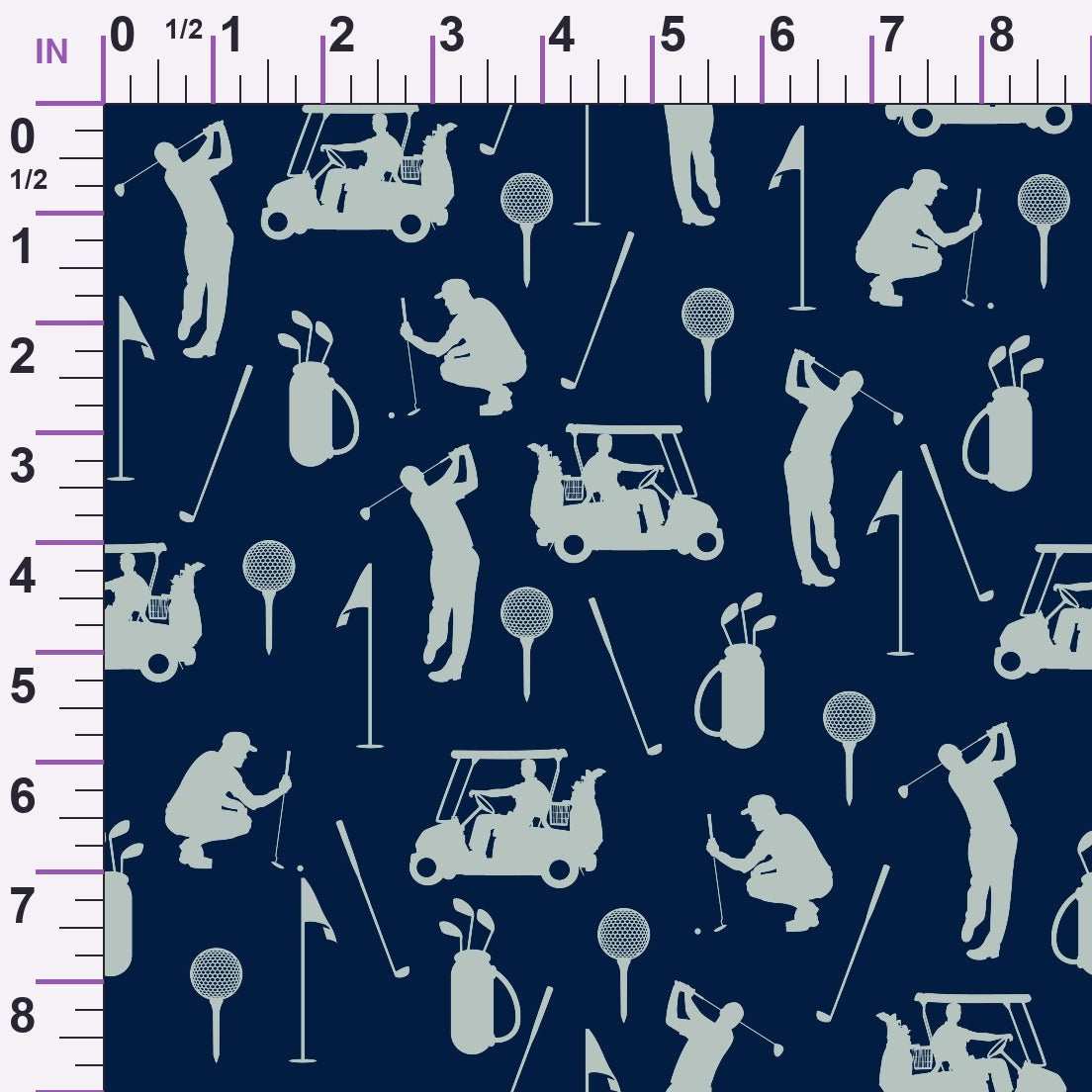 Navy Blue Golf Allover Minky Fabric