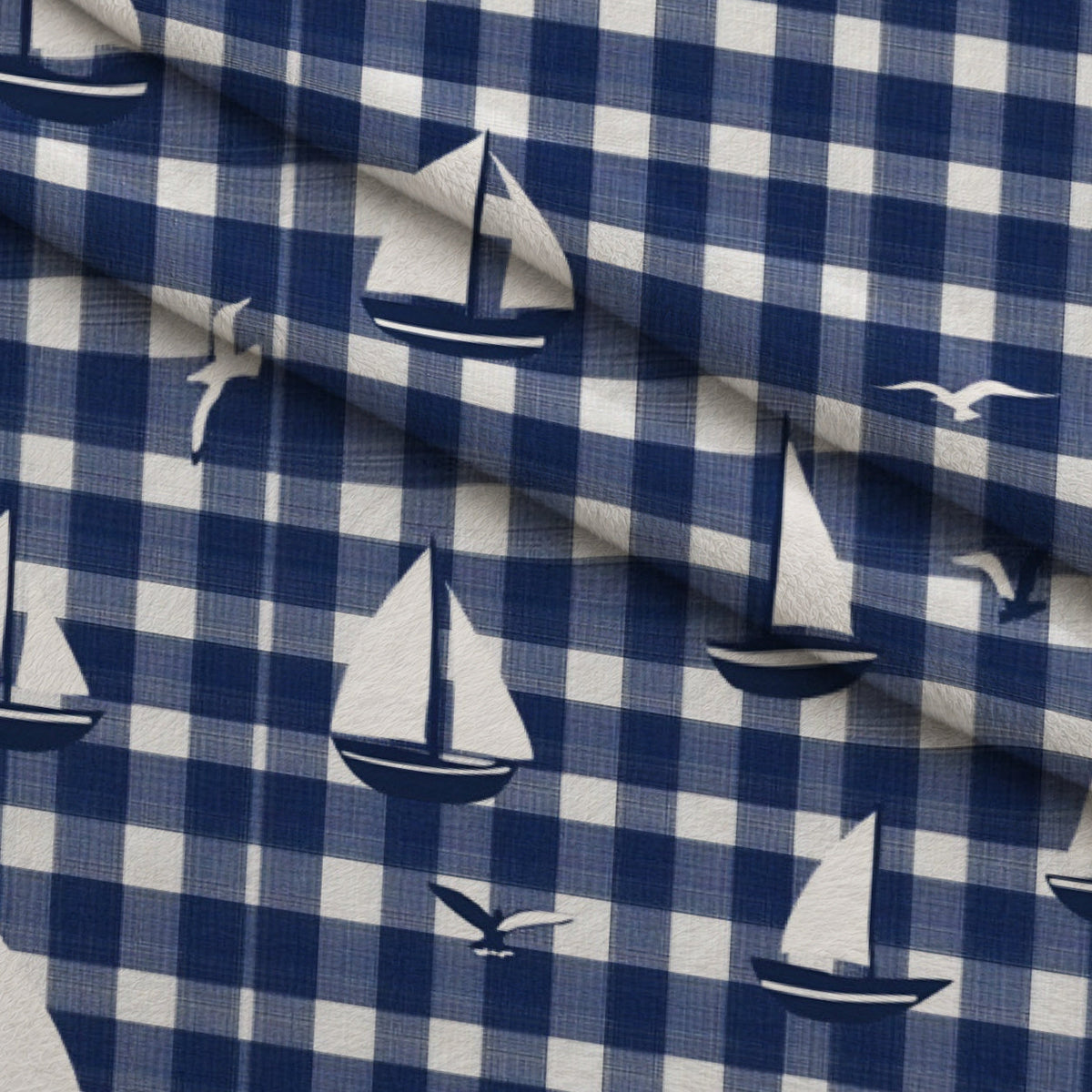 Navy Harbor Pattern 1 Minky Fabric