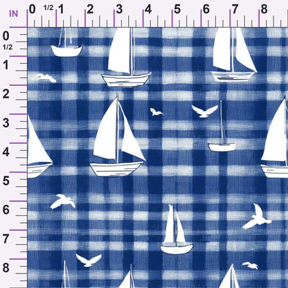 Navy Harbor Pattern 2 Minky Fabric