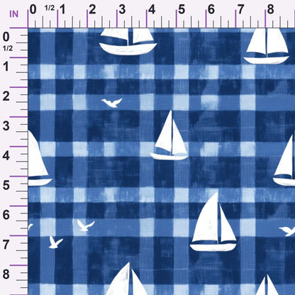 Navy Harbor Pattern 3 Minky Fabric