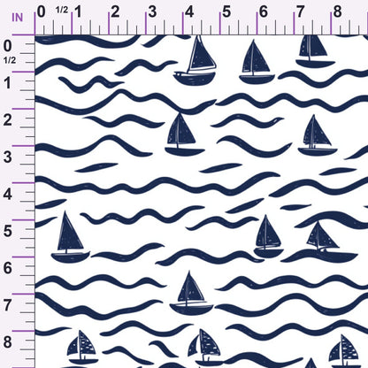 Navy Harbor Pattern 7 Minky Fabric