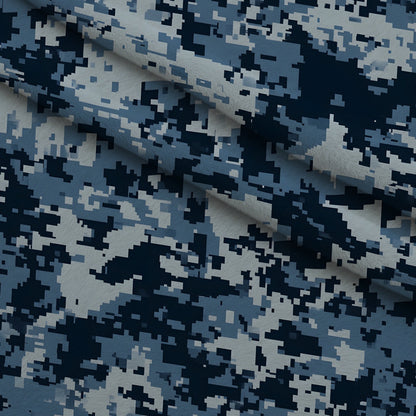 Navy Pixel Pattern 1 Minky Fabric