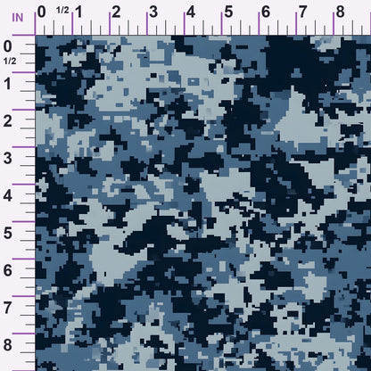 Navy Pixel Pattern 1 Minky Fabric
