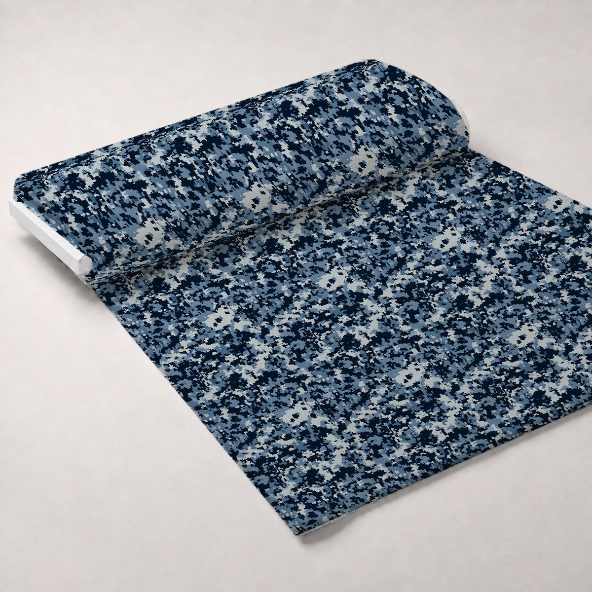 Navy Pixel Pattern 2 Minky Fabric