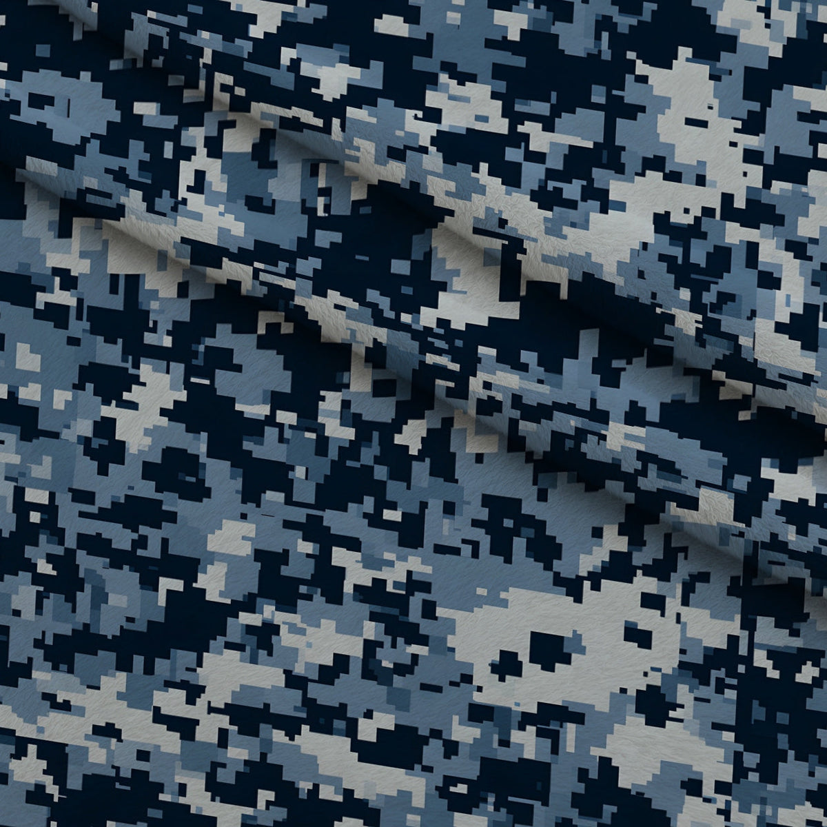 Navy Pixel Pattern 2 Minky Fabric