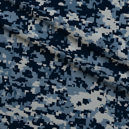 Navy Pixel Pattern 2 Minky Fabric