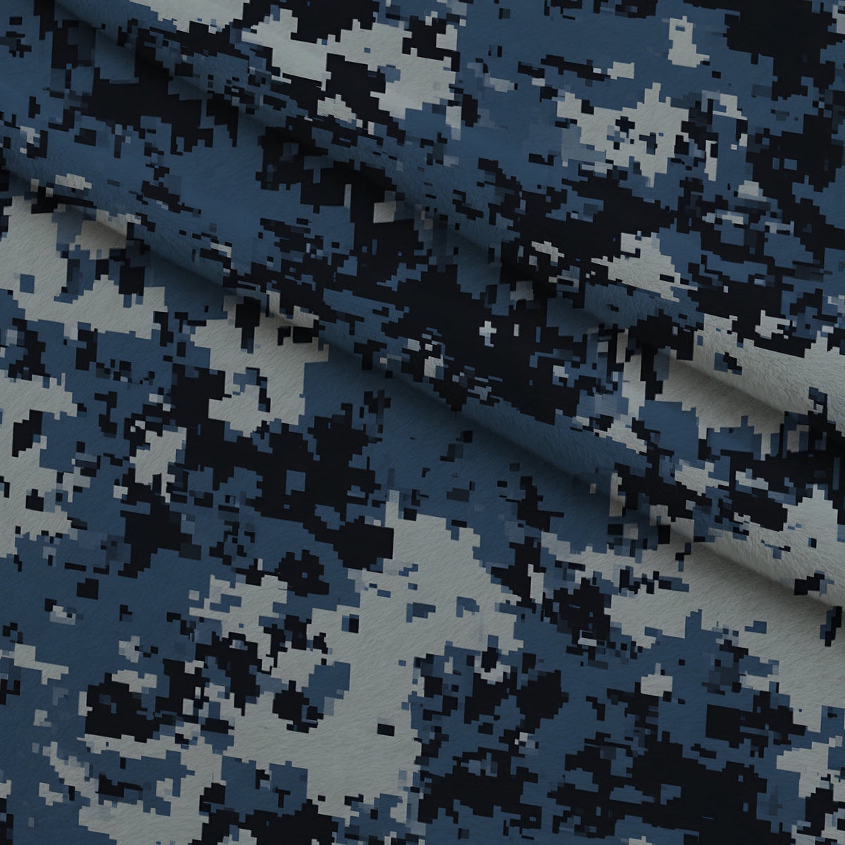 Navy Pixel Pattern 3 Minky Fabric