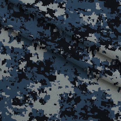 Navy Pixel Pattern 3 Minky Fabric