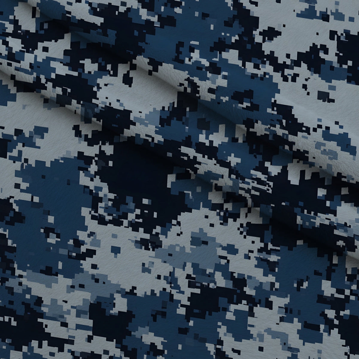 Navy Pixel Pattern 4 Minky Fabric