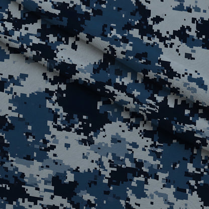 Navy Pixel Pattern 4 Minky Fabric