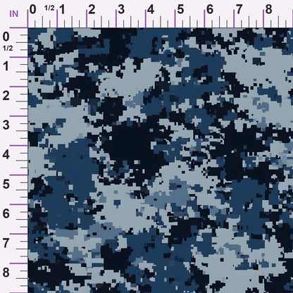 Navy Pixel Pattern 4 Minky Fabric