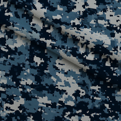 Navy Pixel Pattern 5 Minky Fabric