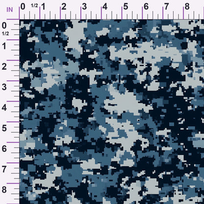 Navy Pixel Pattern 5 Minky Fabric
