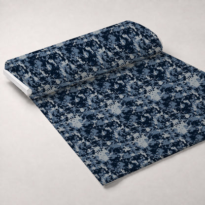 Navy Pixel Pattern 6 Minky Fabric