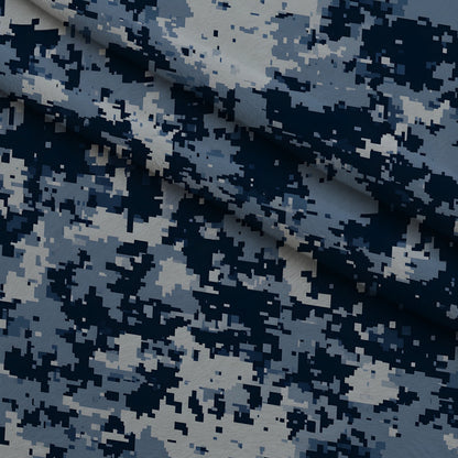Navy Pixel Pattern 6 Minky Fabric