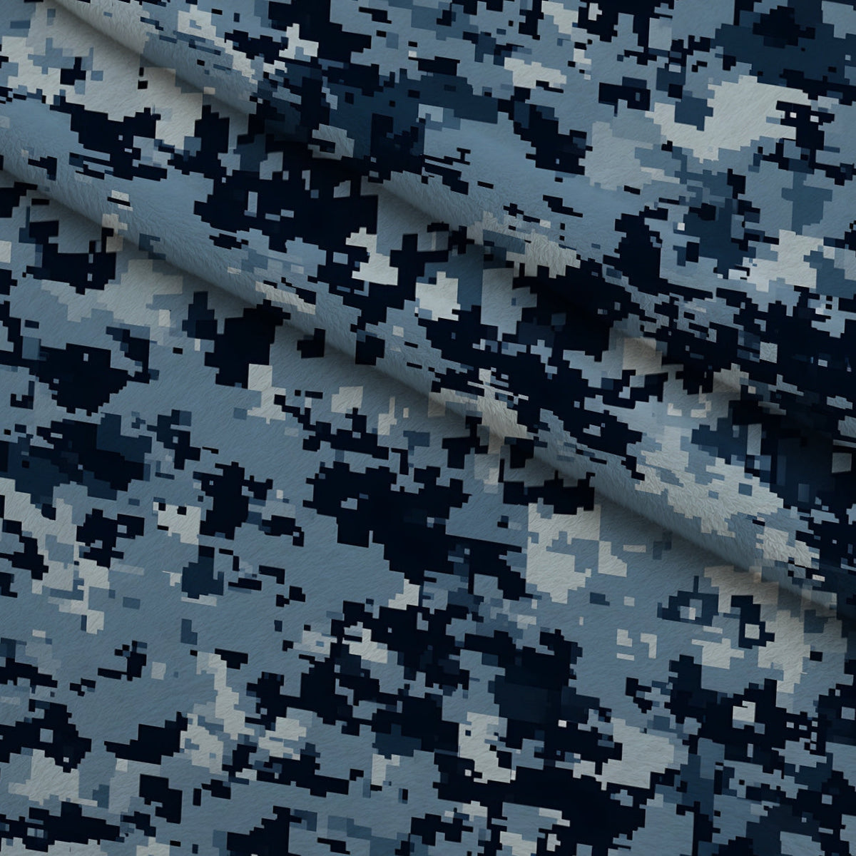 Navy Pixel Pattern 7 Minky Fabric