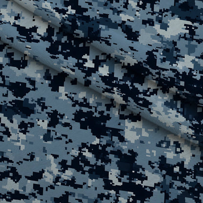Navy Pixel Pattern 7 Minky Fabric