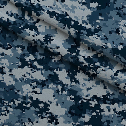 Navy Pixel Pattern 8 Minky Fabric