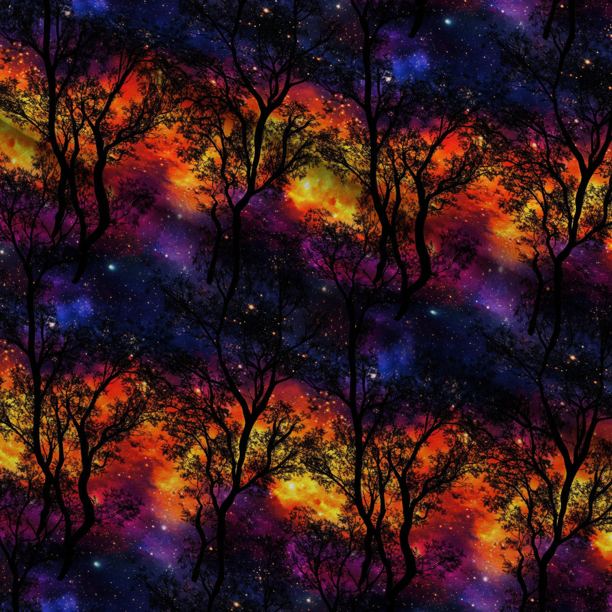 Nebula Forest Pattern 15 Minky Fabric