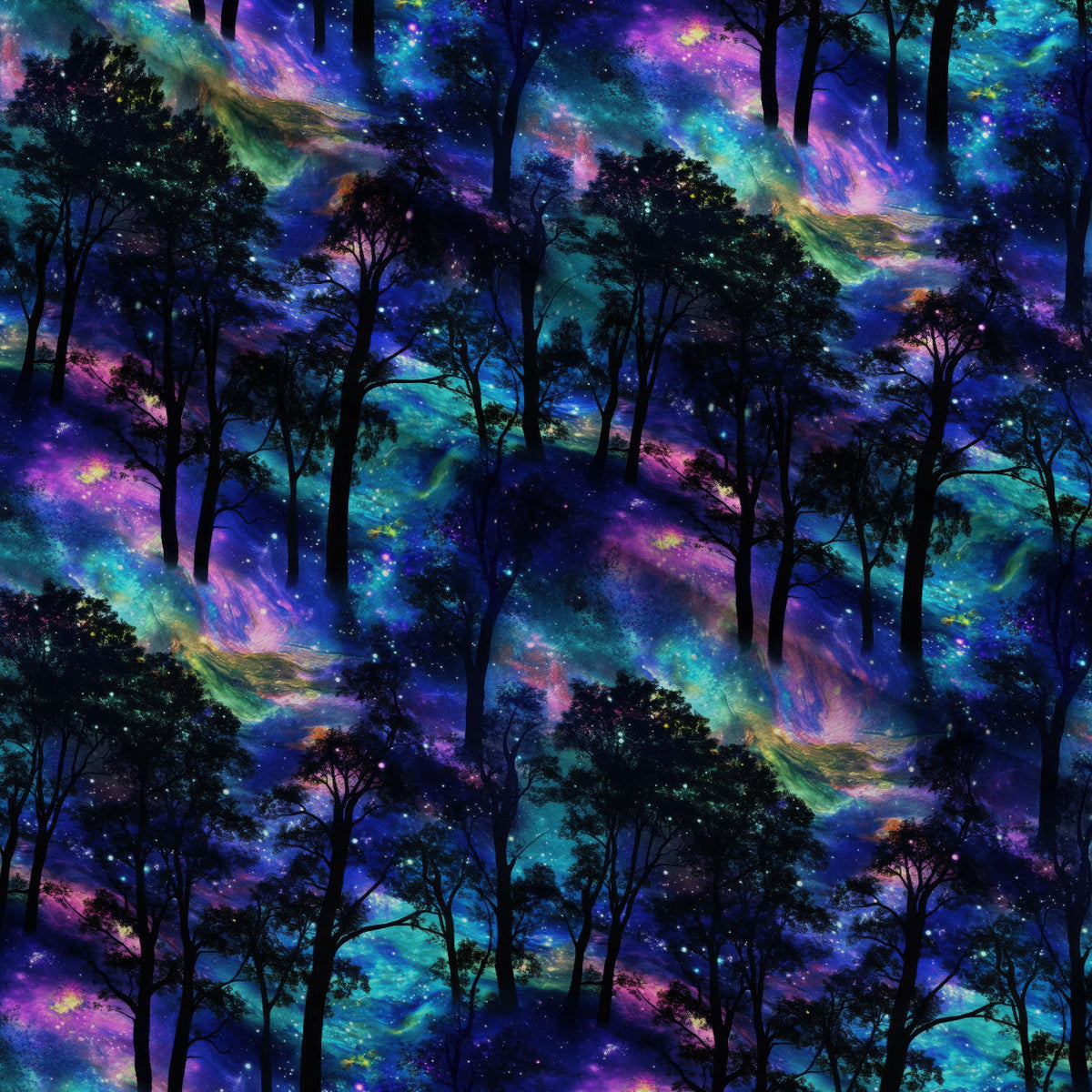 Nebula Forest Pattern 18 Minky Fabric