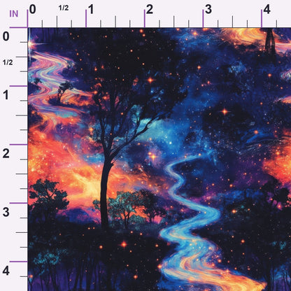 Nebula Forest Pattern 27 Minky Fabric