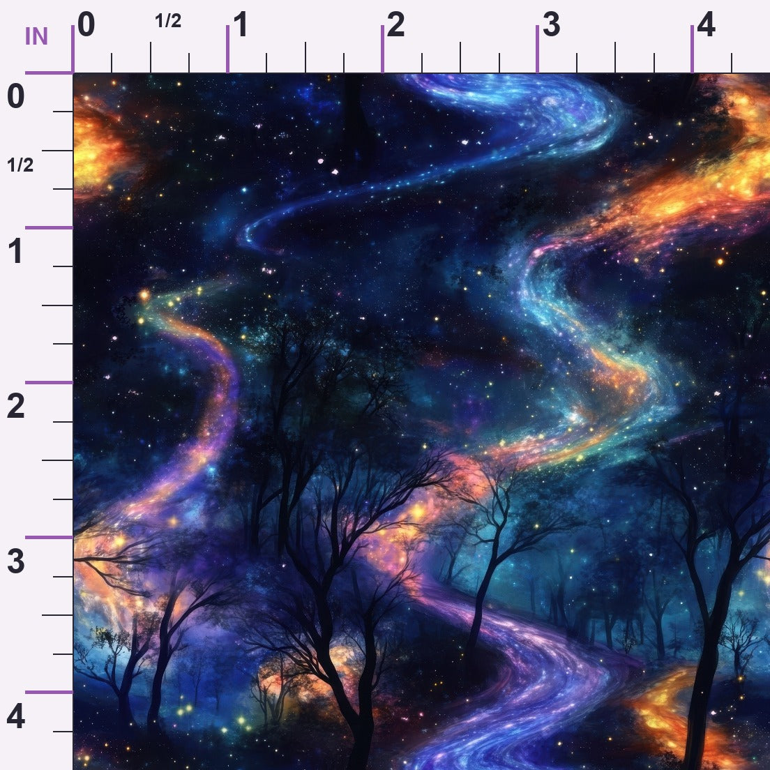 Nebula Forest Pattern 28 Minky Fabric