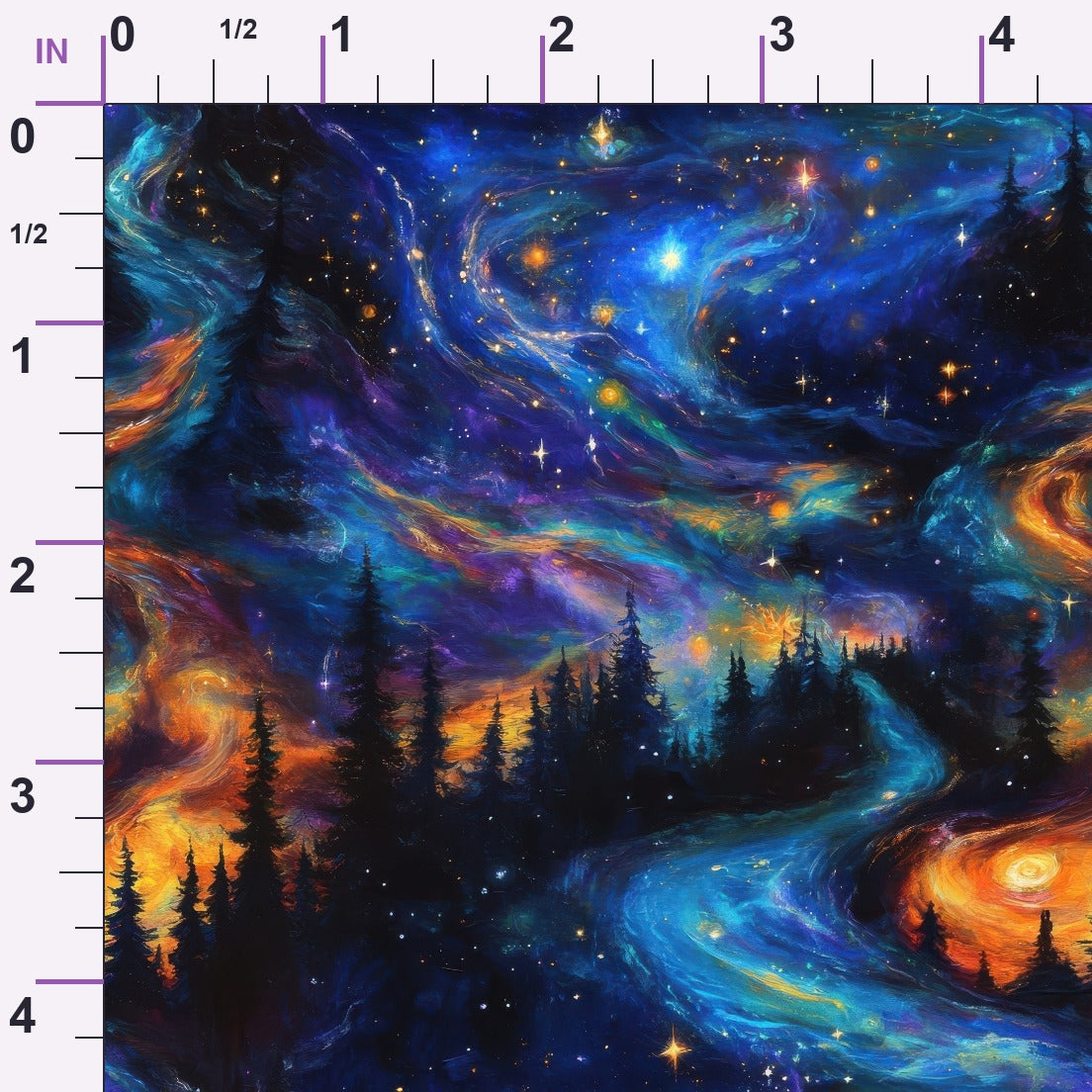 Nebula Forest Pattern 29 Minky Fabric