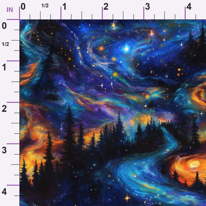 Nebula Forest Pattern 29 Minky Fabric