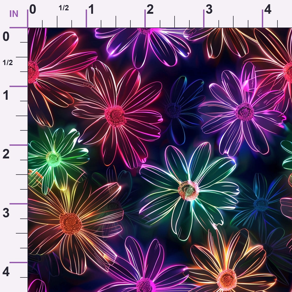Neon Daisy Pattern 1 Minky Fabric
