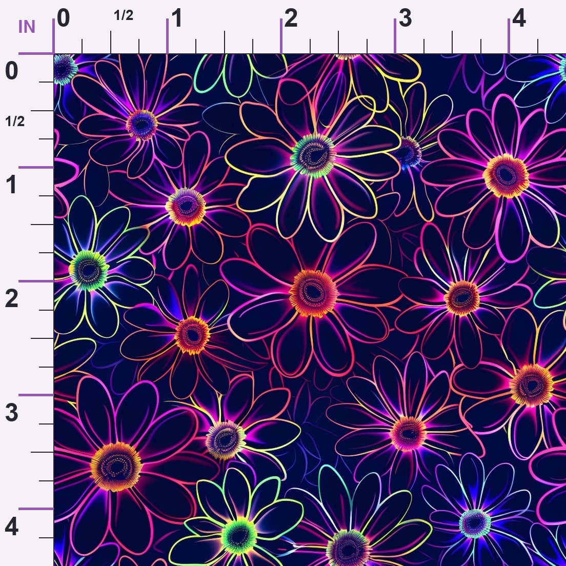 Neon Daisy Pattern 11 Minky Fabric