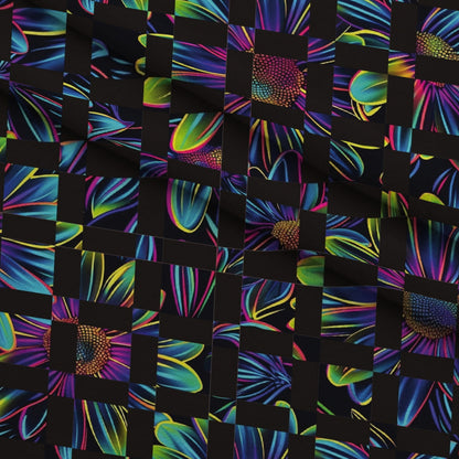 Neon Daisy Pattern 23 Minky Fabric