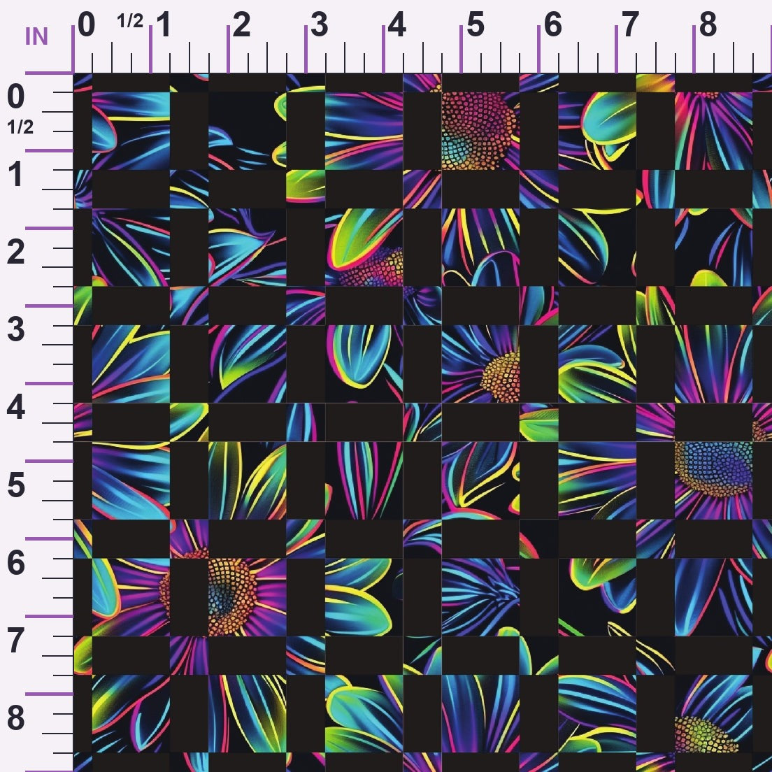 Neon Daisy Pattern 23 Minky Fabric
