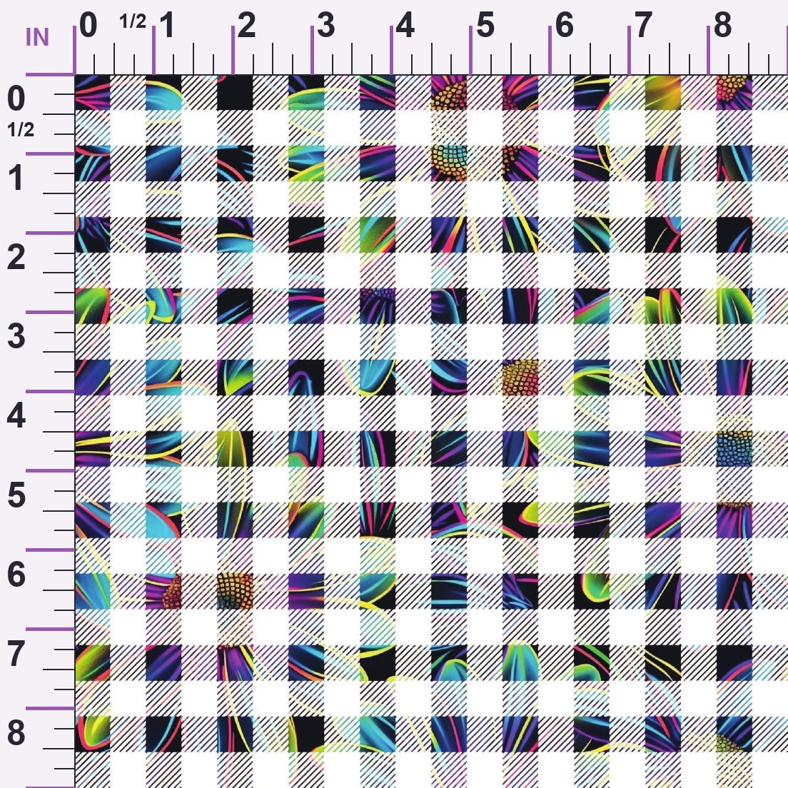 Neon Daisy Pattern 24 Minky Fabric