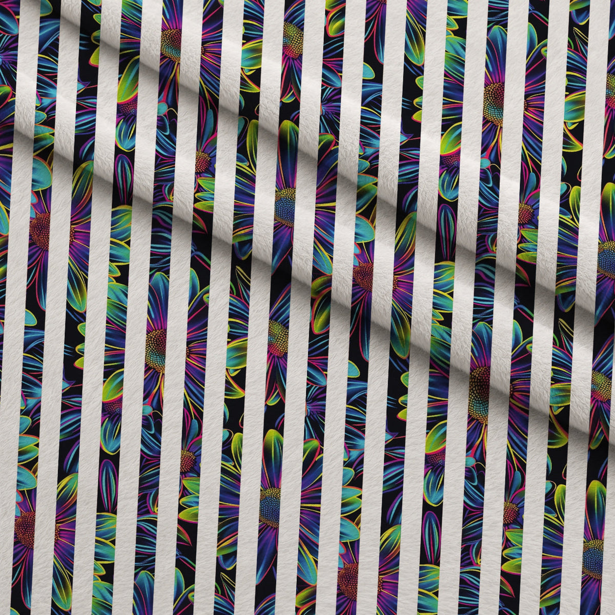 Neon Daisy Pattern 26 Minky Fabric