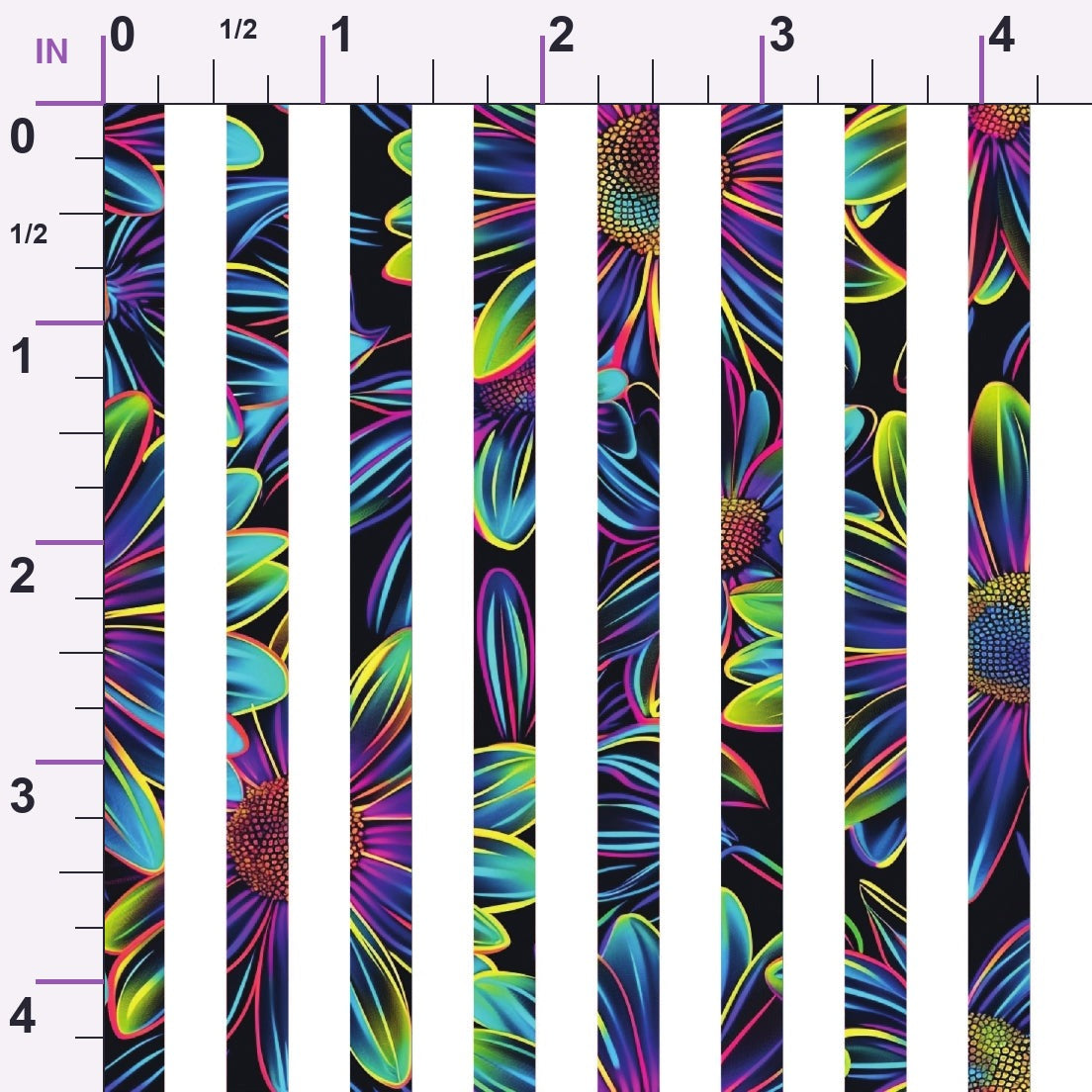 Neon Daisy Pattern 26 Minky Fabric