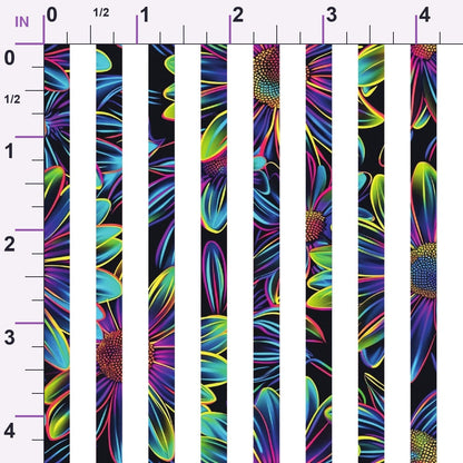 Neon Daisy Pattern 26 Minky Fabric