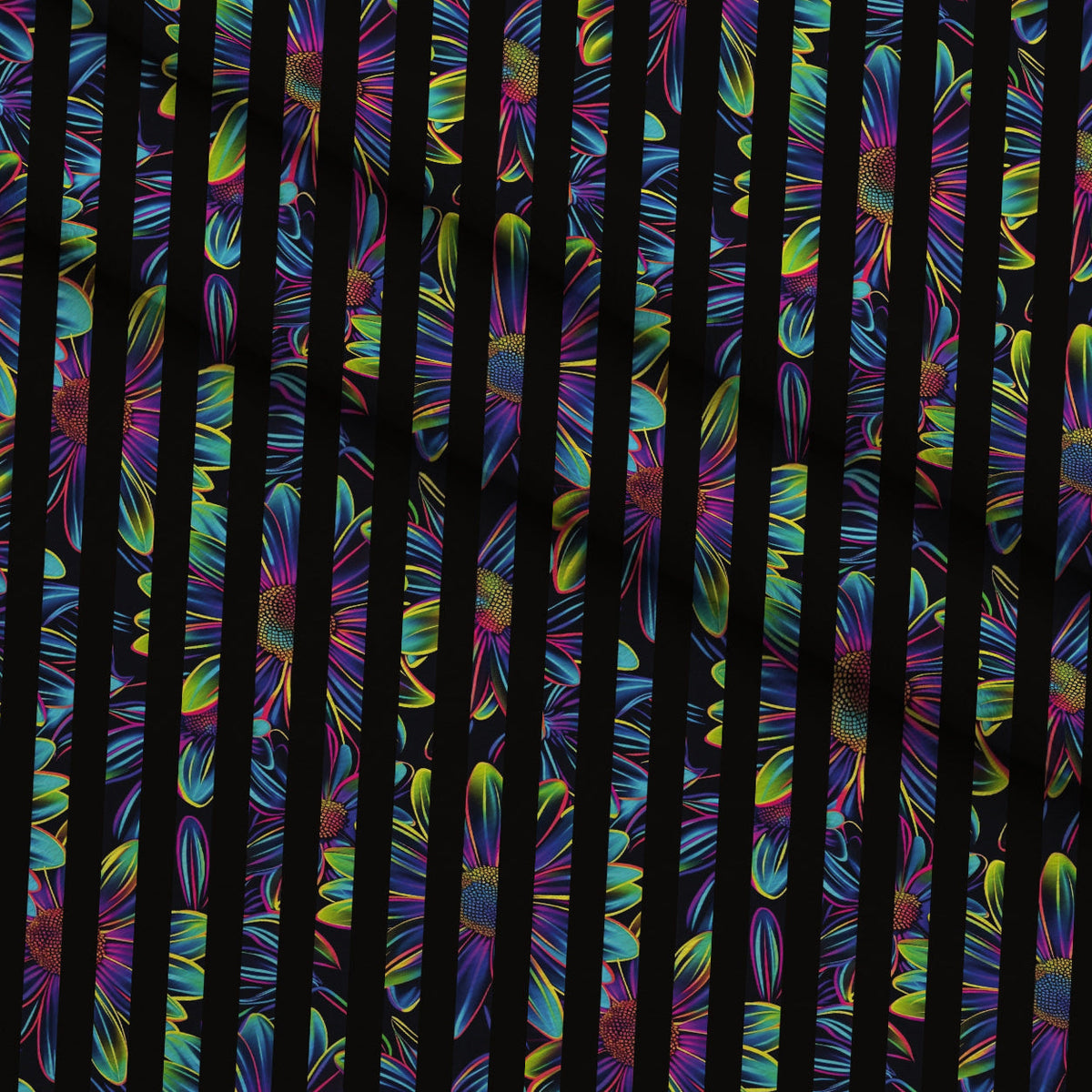 Neon Daisy Pattern 27 Minky Fabric