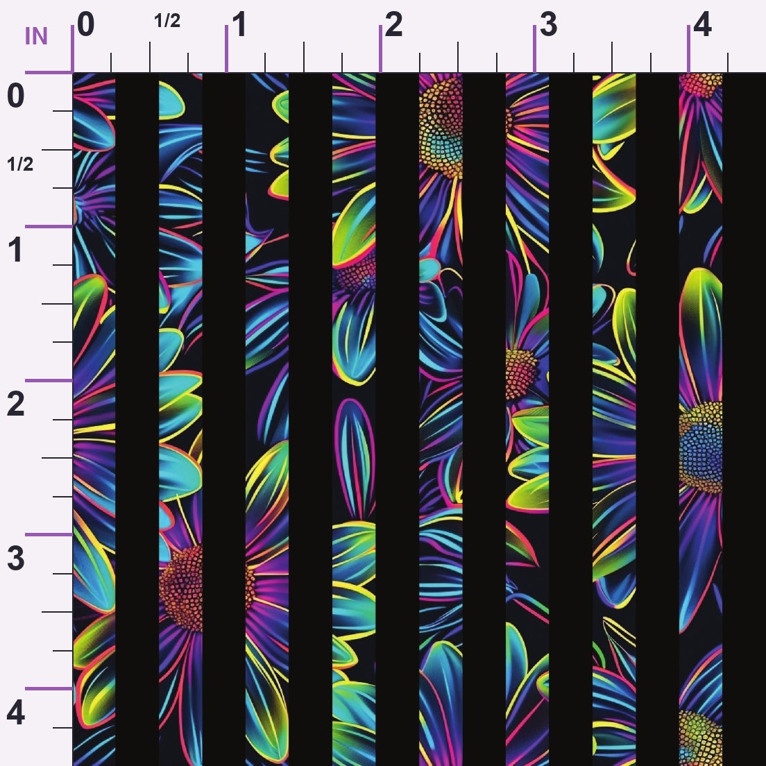 Neon Daisy Pattern 27 Minky Fabric