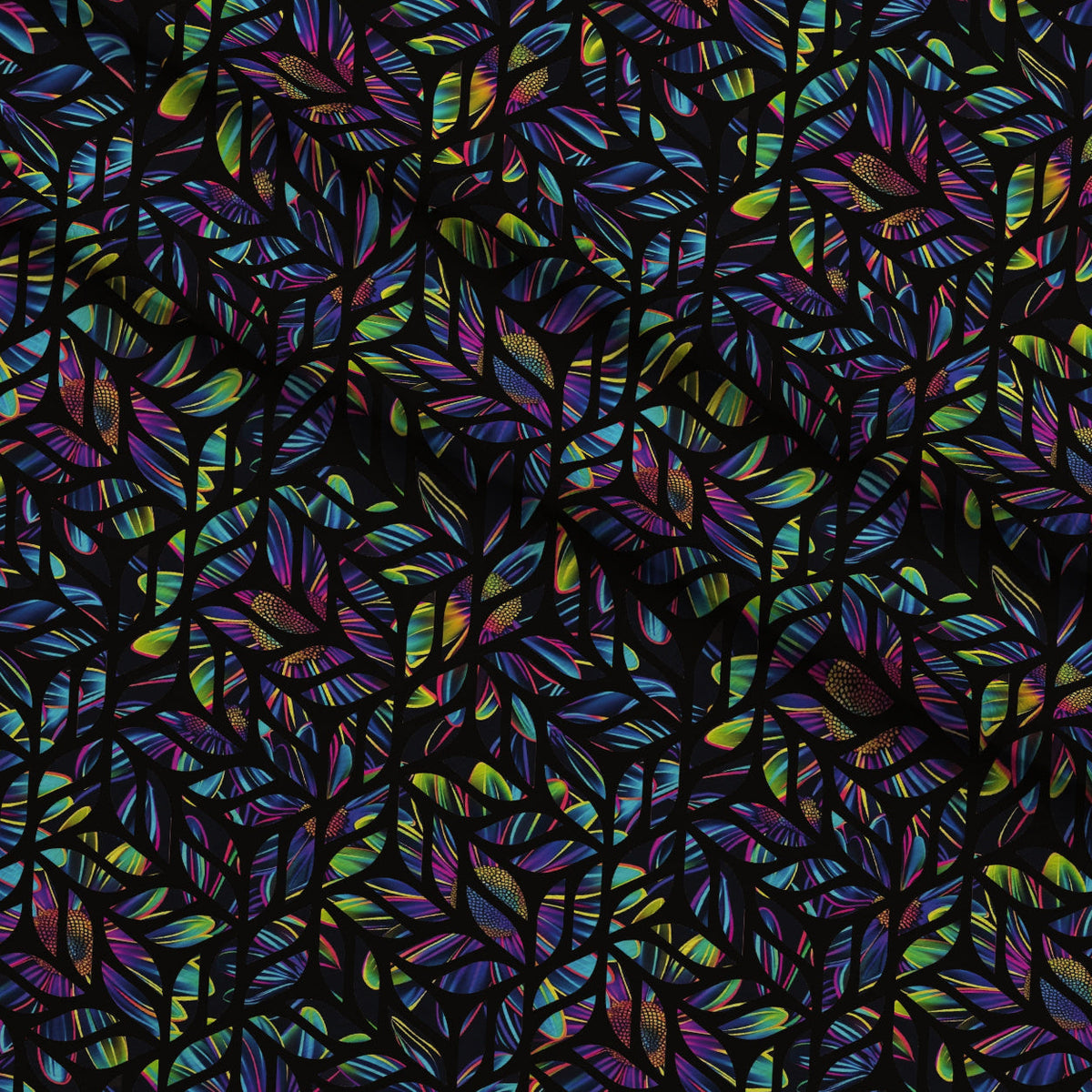 Neon Daisy Pattern 29 Minky Fabric
