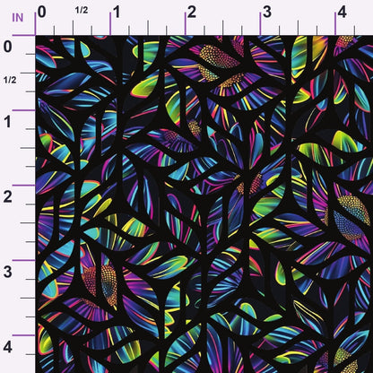 Neon Daisy Pattern 29 Minky Fabric