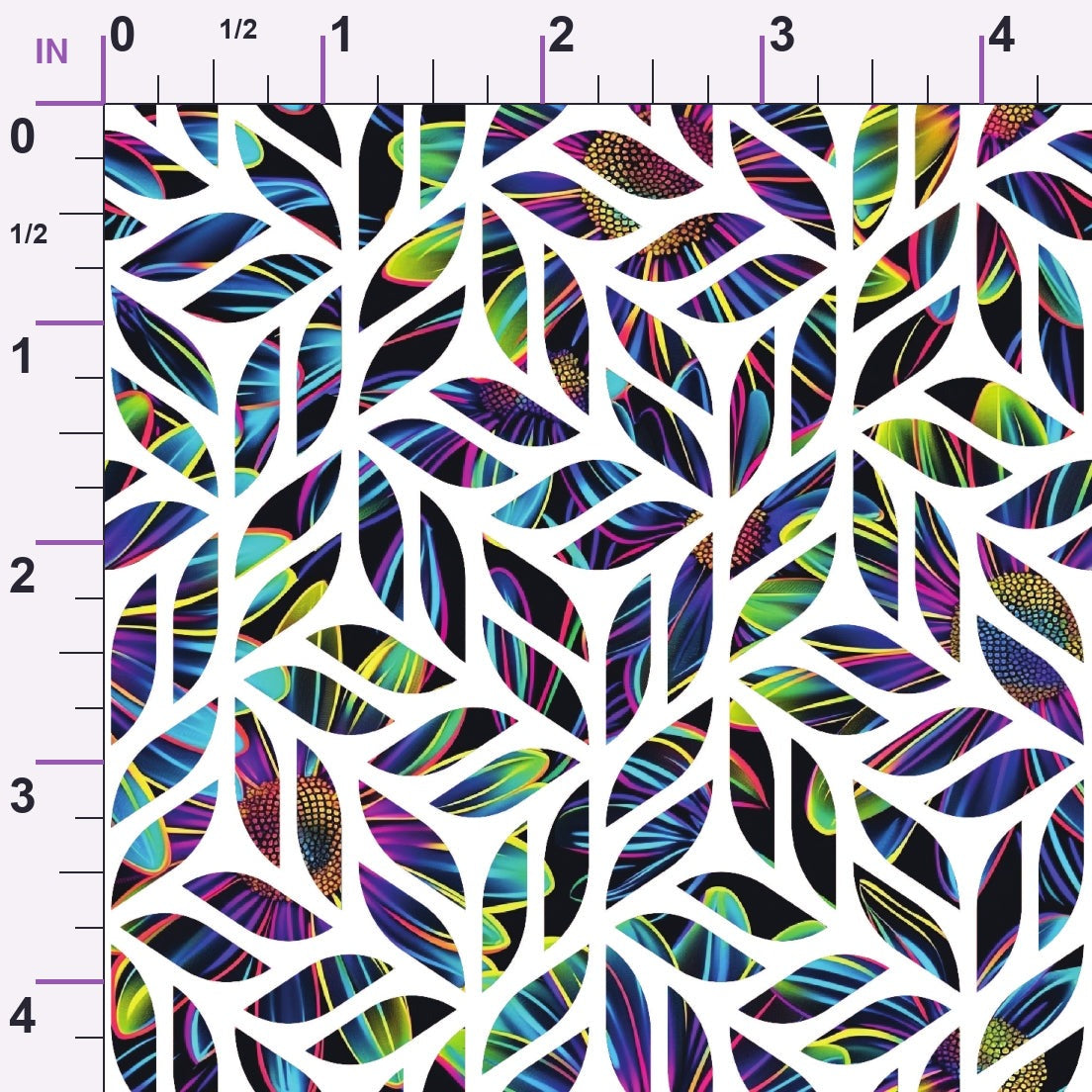 Neon Daisy Pattern 30 Minky Fabric