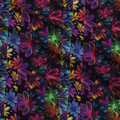 Neon Daisy Pattern 31 Minky Fabric
