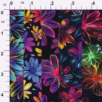 Neon Daisy Pattern 31 Minky Fabric