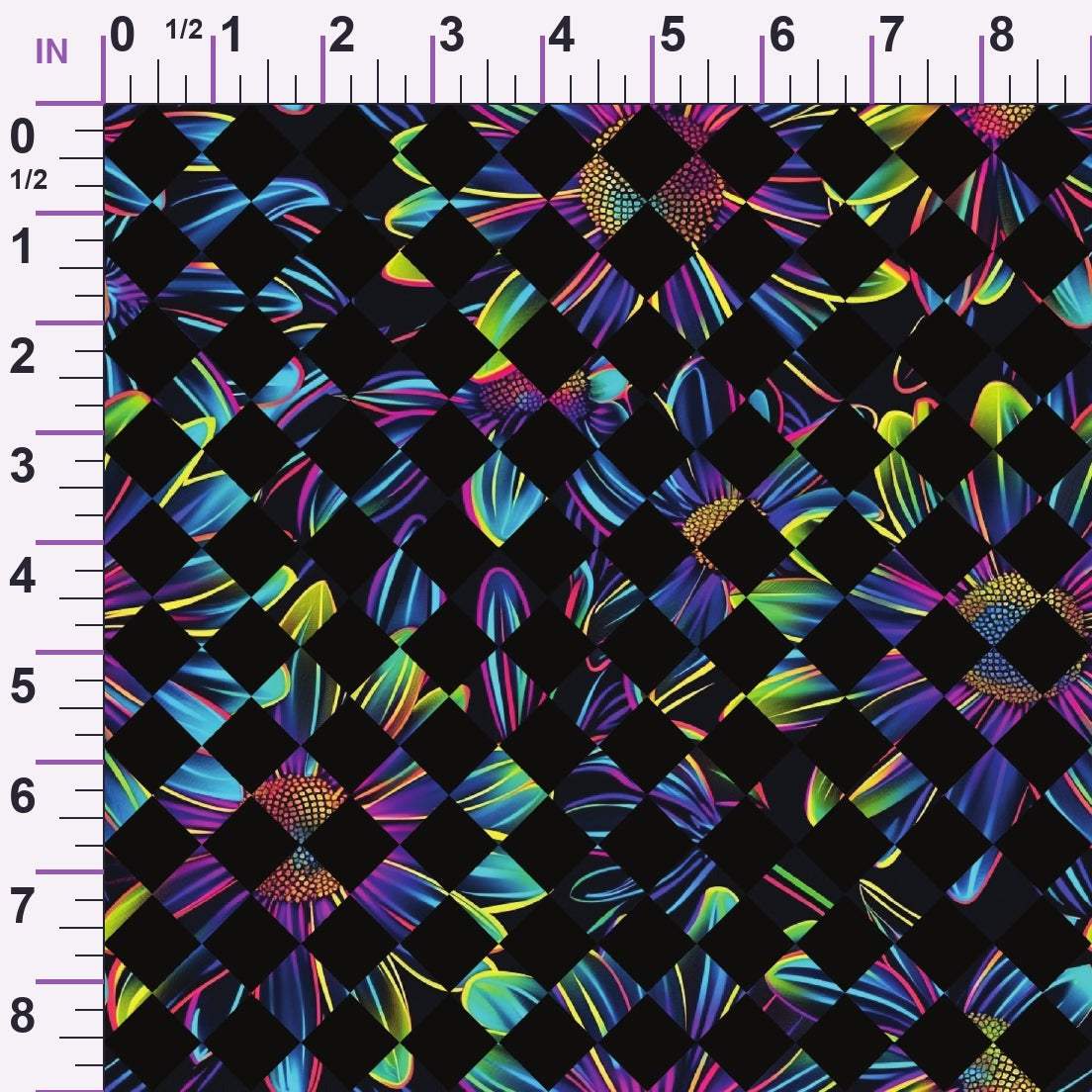 Neon Daisy Pattern 32 Minky Fabric