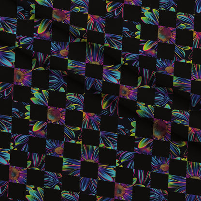 Neon Daisy Pattern 34 Minky Fabric