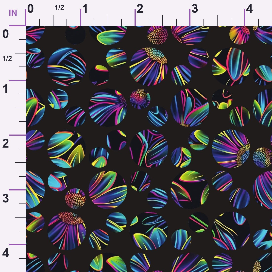 Neon Daisy Pattern 36 Minky Fabric