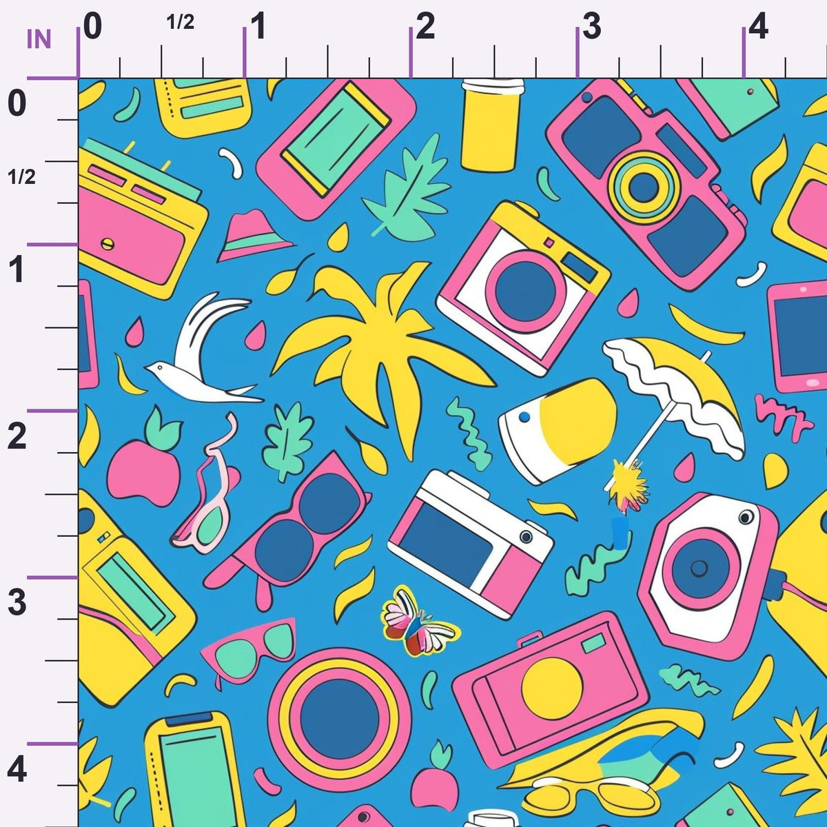 Neon Getaway Pattern 1 Minky Fabric