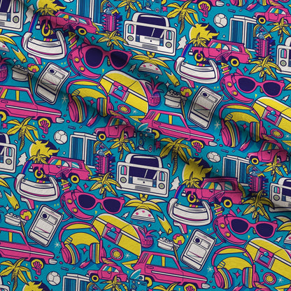 Neon Getaway Pattern 12 Minky Fabric