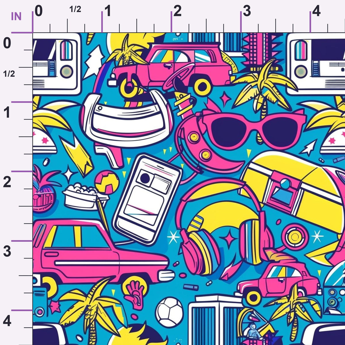 Neon Getaway Pattern 12 Minky Fabric