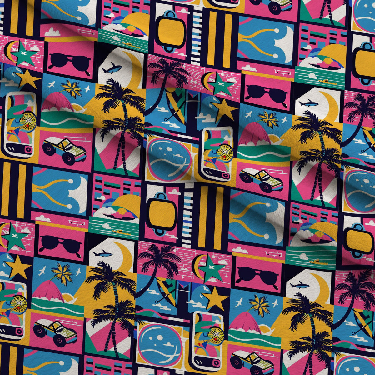 Neon Getaway Pattern 13 Minky Fabric